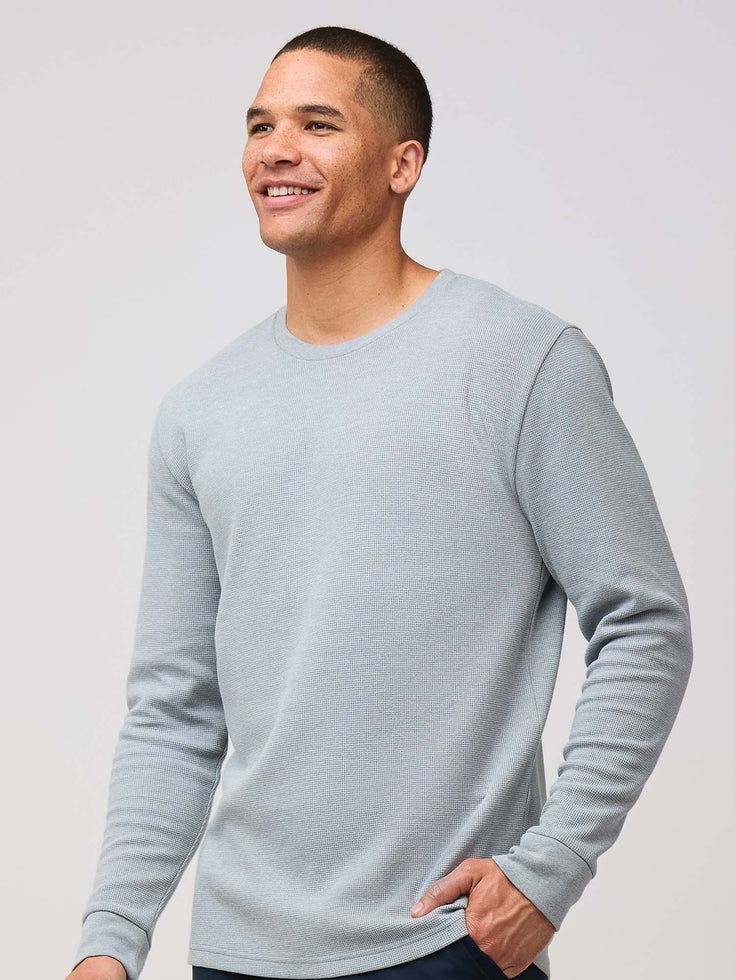 Heather Grey Plain Grey Long Sleeve Shirt Heather Grey Thermal