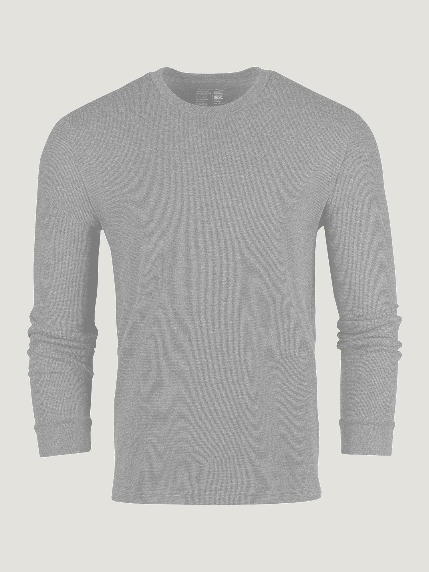 Heather Grey Thermal Long Sleeve Crew Fresh Clean Threads