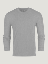 Heather Grey Thermal Long Sleeve Crew | Fresh Clean Threads