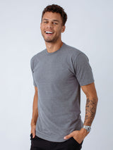 Christian is 6'5 and wears size Large tall  # Heather Grey Crew Neck Shirt | Best Men's Tees