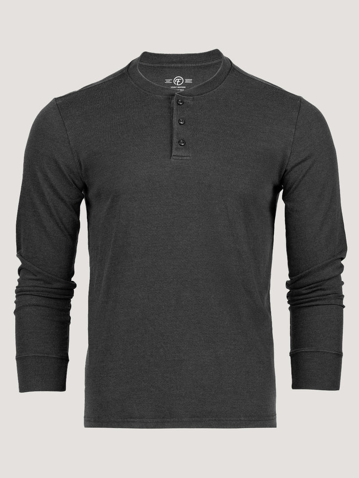 Vault Collection | Limited Edition Vault Black Henley | Fresh Clean Threads