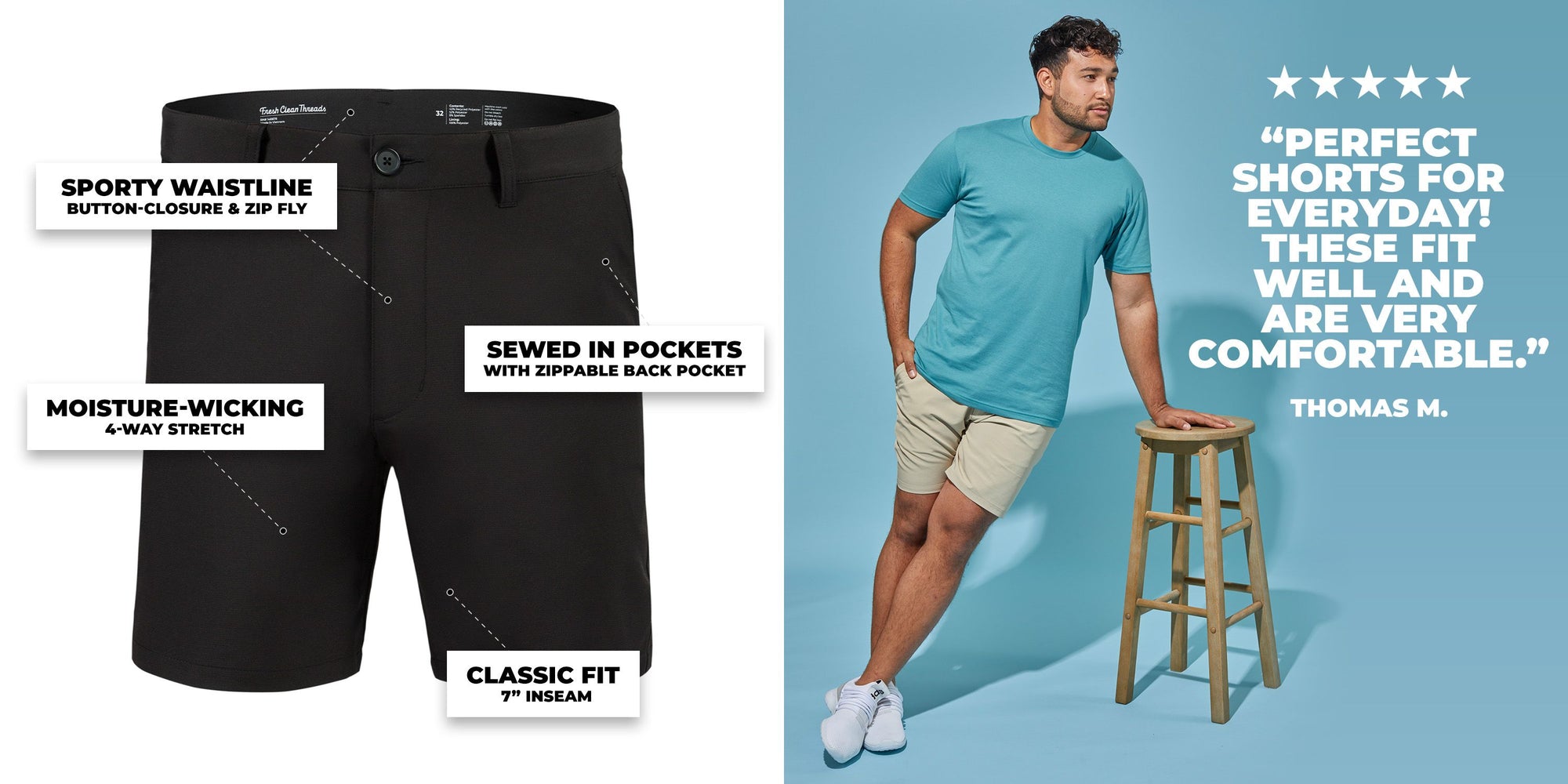 Everyday Shorts for Men | Fresh Clean Threads