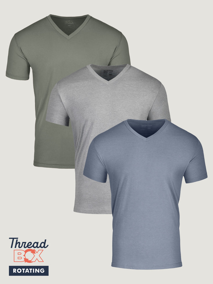 July Bold 3-Pack | Subscription V-Neck Tees | Fresh Clean Threads