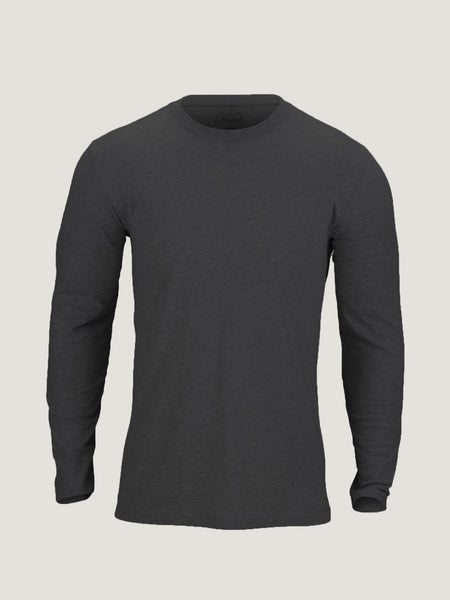 ◆BADBLOOD◆ Dark Classic Scoop Neck Long Sleeve Charcoal w- LONG-SLEEVE-CREW-CHARCOAL-