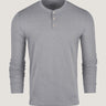 Heather Grey Long Sleeve Henley Shirts for Men | Fresh Clean Threads
