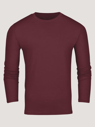 Long Sleeve Crew Neck in Burgundy | FCT