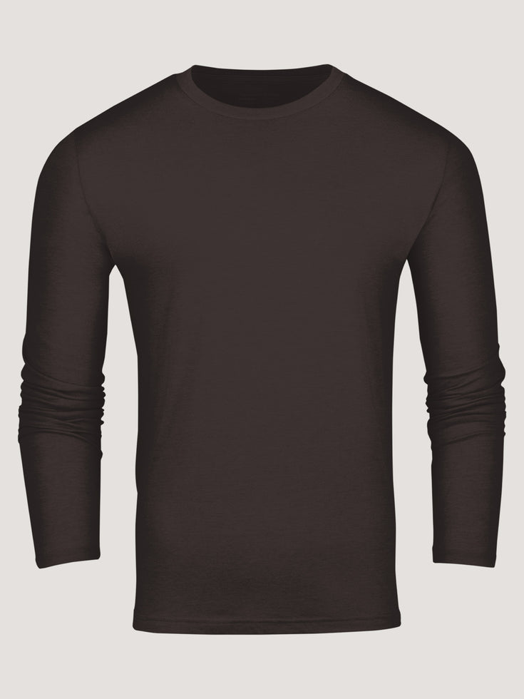 Espresso Long Sleeve Crew Neck | High Quality, Soft Fabric