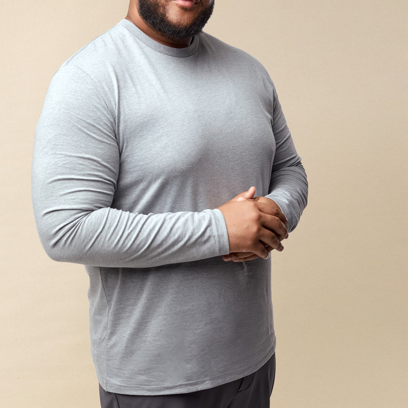 Graphite Long Sleeve Crew Neck | Fresh Clean Threads