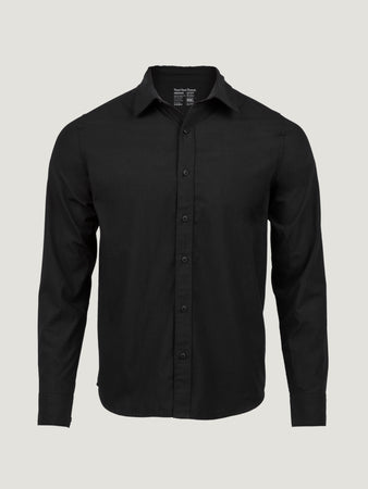 Men's Black Long Sleeve Button Up Shirt Fresh Clean Threads