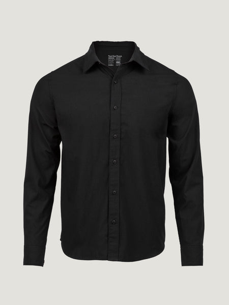 Men's Black Long Sleeve Button Up Shirt Fresh Clean Threads