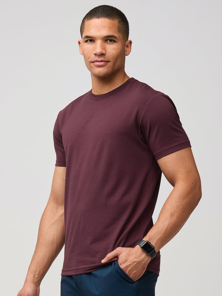 Mahogany Performance Crew Tee | Activewear at Fresh Clean Threads