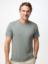 Ariel is 6'1, 175lbs and wears a size M # Foundation 5-Pack of Tees with Mercury Green | Fresh Clean Threads