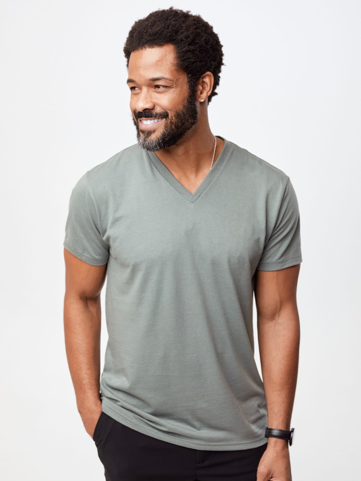 Mercury Green V-Neck Tee | Fresh Clean Threads
