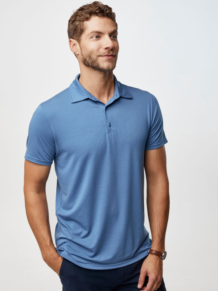 Men's Performance Polo Monsoon Blue | Fresh Clean Threads