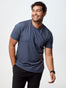 Matheus is wearing size XLarge in FCT's Men's Navy Crew Neck shirt