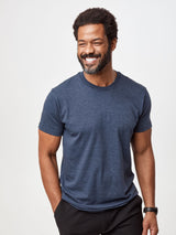 Jarrett is 6', 168lbs and wears a size M # Navy Crew Neck | Best Sellers 5-Pack | Fresh Clean Threads