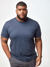Steven is 6', 275lbs and wears a size 3xl # Best Sellers Crew T-Shirt 6-Pack with Navy | Fresh Clean Threads