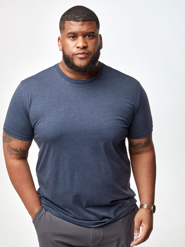 Steven is 6', 275lbs and wears a size 3xl # Best Sellers Crew T-Shirt 6-Pack with Navy | Fresh Clean Threads