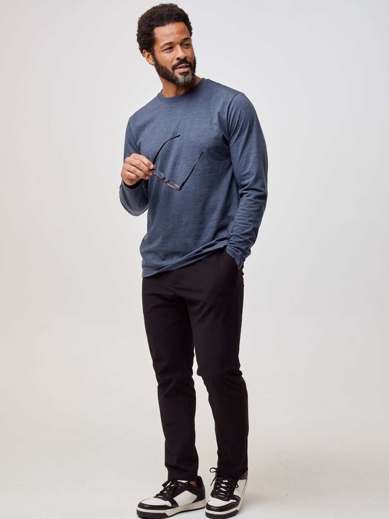 Navy Long Sleeve Crew Neck | Fresh Clean Threads