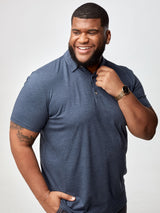 Steven is 6', 275lbs and wears a size 3xl # Navy Men's Torrey Polo | Fresh Clean Threads