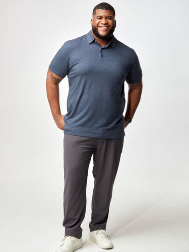 Steven is 6', 275lbs and wears a size 3xl # Navy Men's Polo | Fresh Clean Threads
