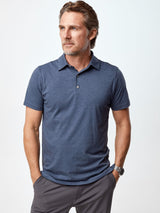 Ariel is 6'1, 175lbs and wears a size M # Summer Foundation Polo 5-Pack | Navy | Fresh Clean Threads