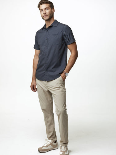 your favorite shirt for a breezy casual look # Navy Short Sleeve Button Ups | Fresh Clean Threads