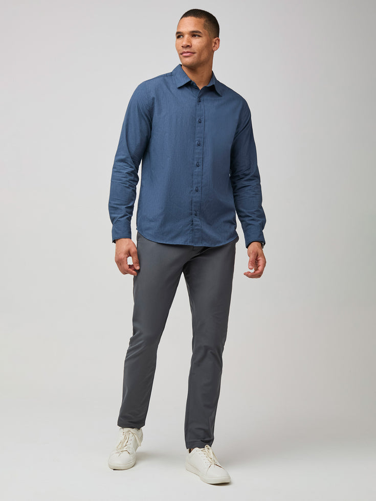 Men's Navy Long Sleeve Button Up Shirt