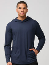 Mikah is 6'1" and wears a size medium # Tech Hoodie with Pockets | Fresh Clean Threads