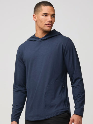 comfort design for movement and daily wear # Navy Tech Hoodie | New & Improved Style at Fresh Clean Threads