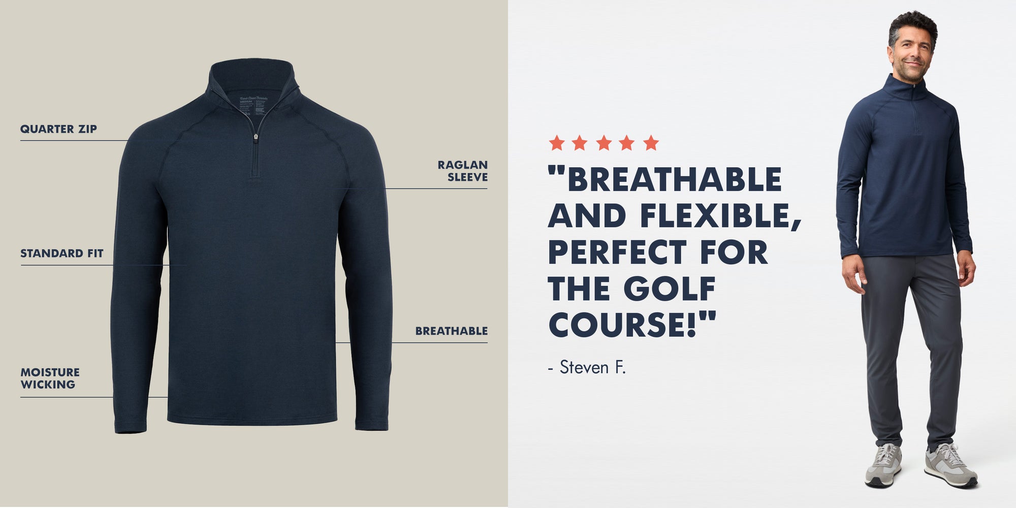 Tech Quarter Zip Features and Reviews | Fresh Clean Threads