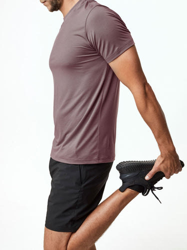 Joe is 6'2, 177LBS and wears a size L # Purple Haze Performance Crew | Activewear Collection | Fresh Clean Threads