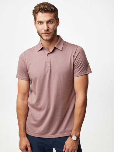 Joe is 6'2, 177LBS and wears a size L # Summer Foundation Polo 5-Pack | Purple Haze | Fresh Clean Threads