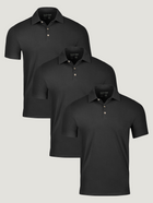 All Black Torrey All Black Polo 3-Pack: Available in Regular + Tall | Fresh Clean Threads