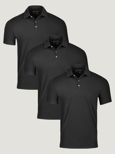All Black Polo 3-Pack