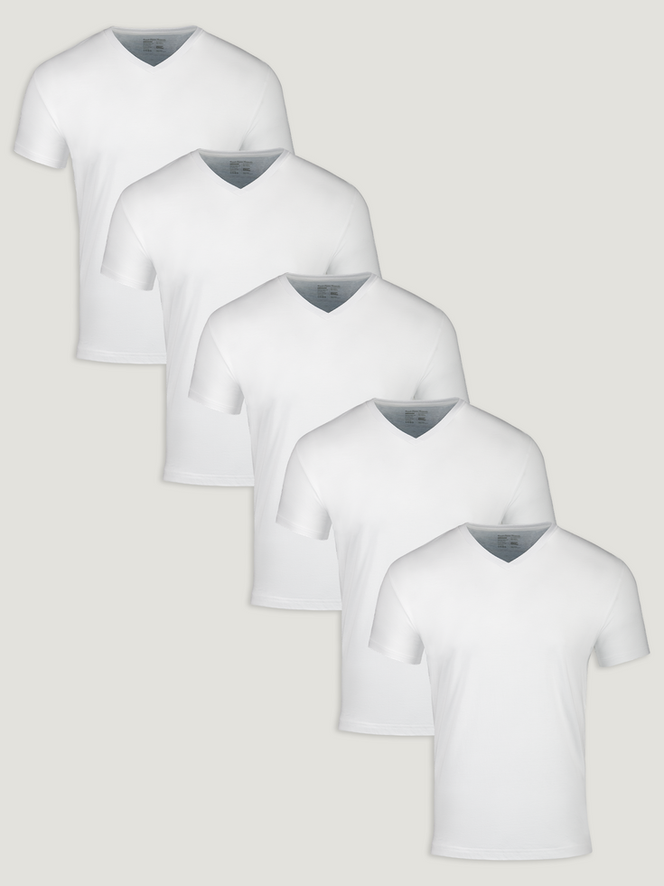 All White 5-Pack Subscription | Crew or V-Neck | Fresh Clean Threads
