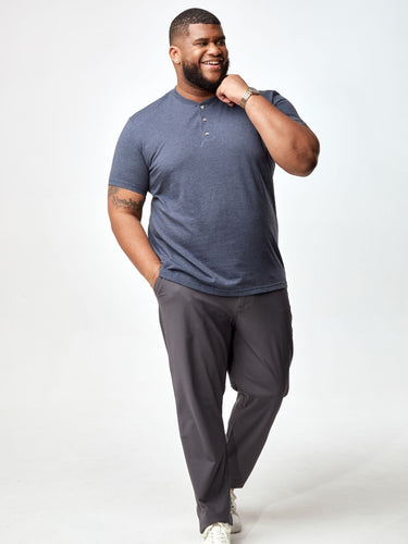 The Short Sleeve Henley - A Staple for Every Wardrobe # Navy Short Sleeve Henley | Great for Layering