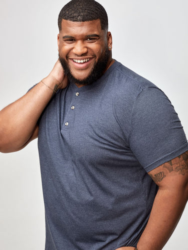 Crafted for Comfort, Engineered for Style # Navy Short Sleeve Henley | Men's Styles | Ultra-Soft Fabric Blend