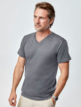 A versatile shade that pairs well with everything # Men's Slate V-Neck Tee Shirt | Fresh, clean, and always comfy
