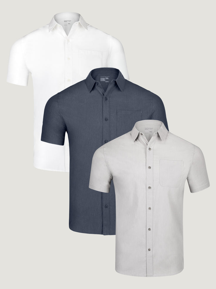 Short Sleeve Button Up Foundation 3-Pack | Fresh Clean Threads