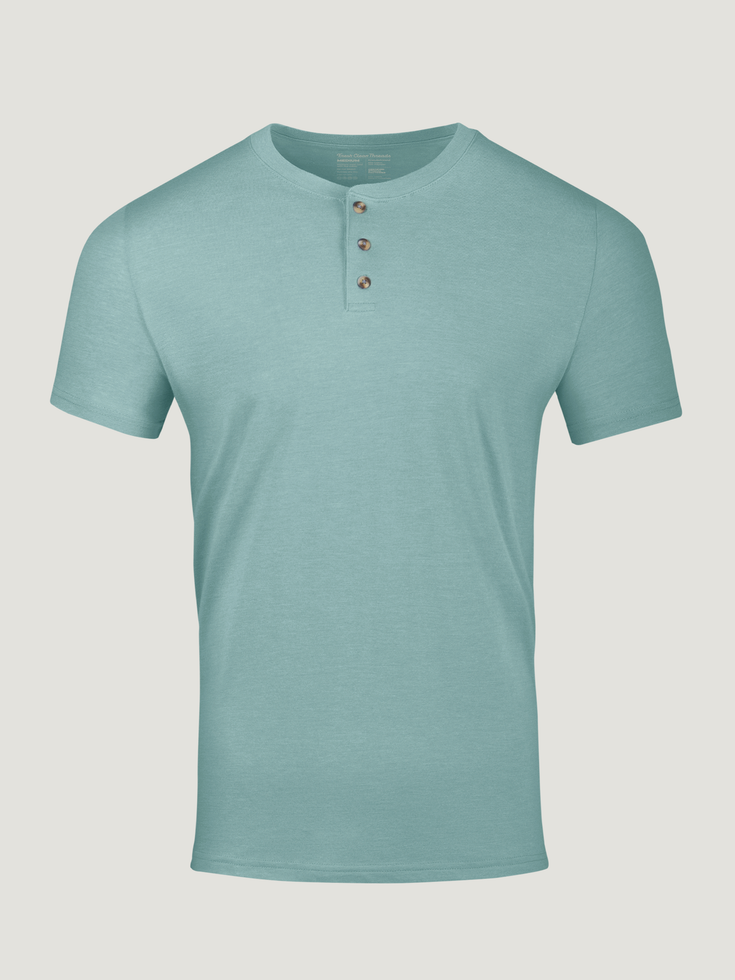 Dusk Blue Short Sleeve Henley | Fresh Clean Threads