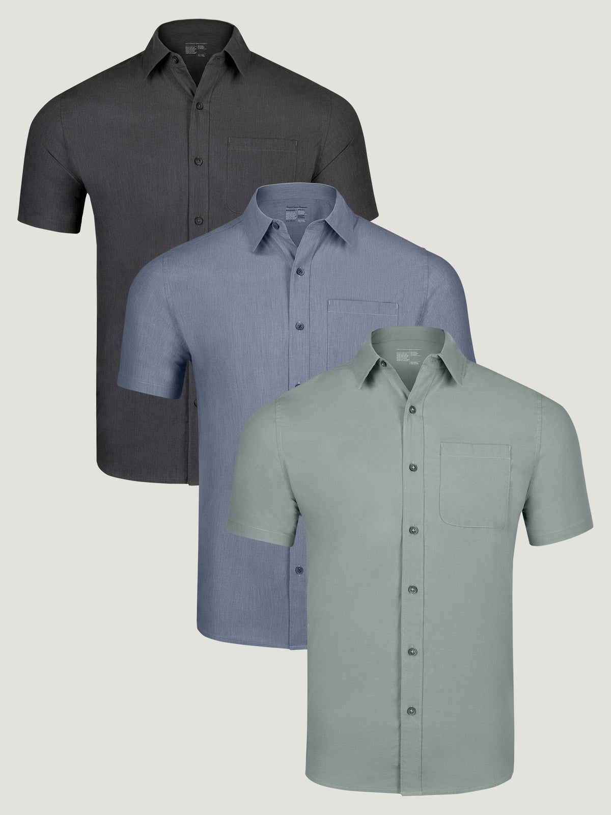 Short Sleeve Stretch Button Up Essentials 3-Pack | Fresh Clean Threads