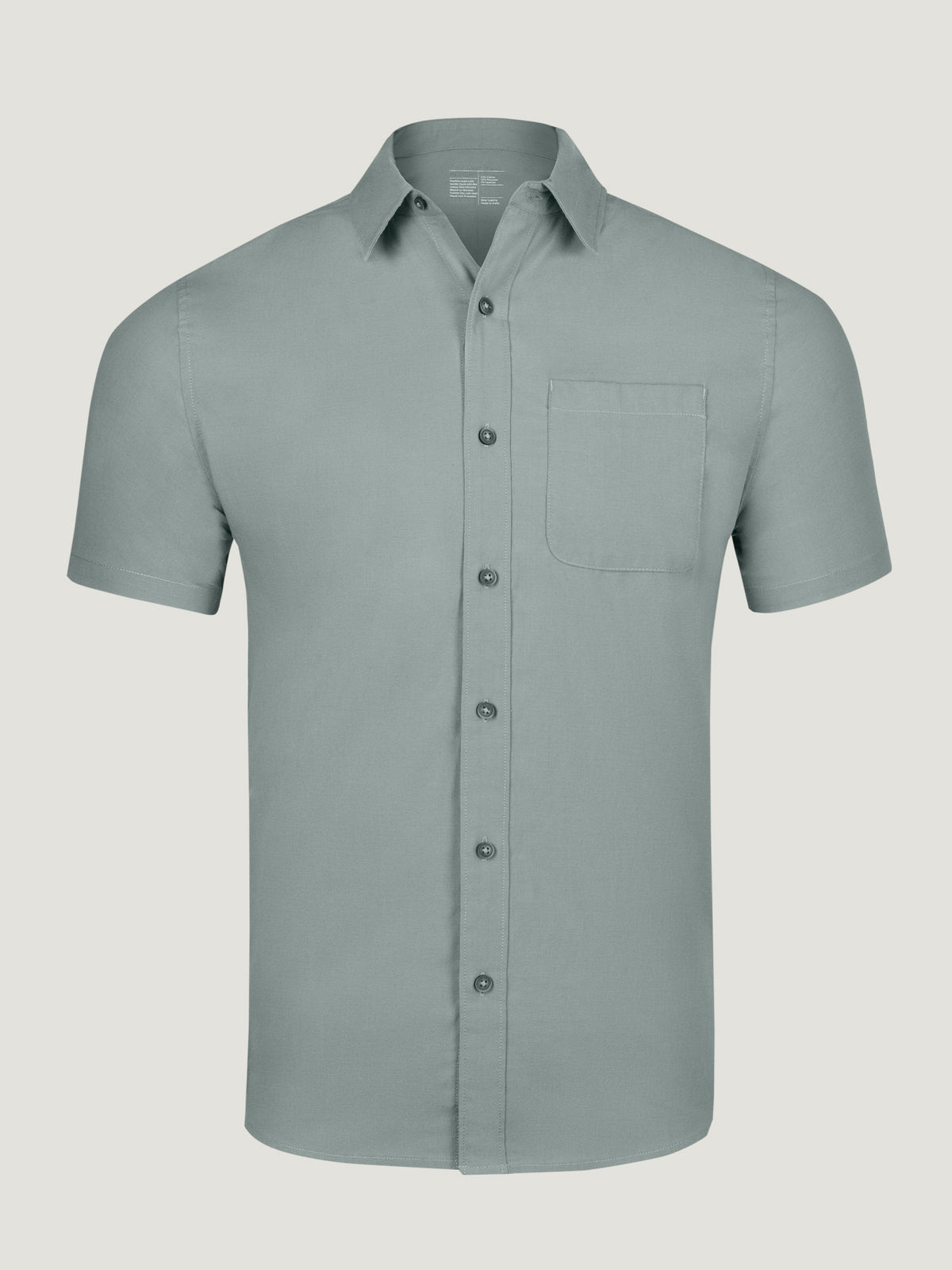 Mercury Green Short Sleeve Stretch Button Up | Fresh Clean Threads