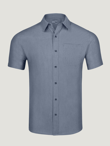 Wedgewood Short Sleeve Stretch Button Up