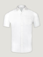 White Short Sleeve Stretch Button Up | Fresh Clean Threads