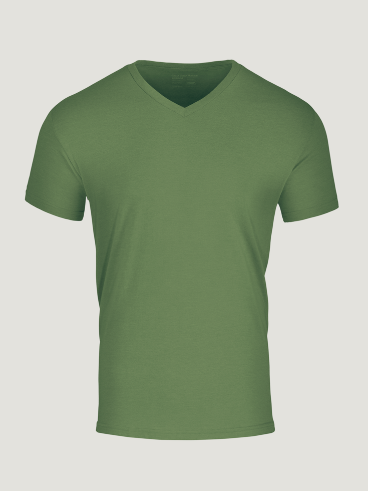 Green v neck t shirt mens hot sale
