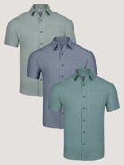 Cool Tones Short Sleeve Button Up 3-Pack | Fresh Clean Threads