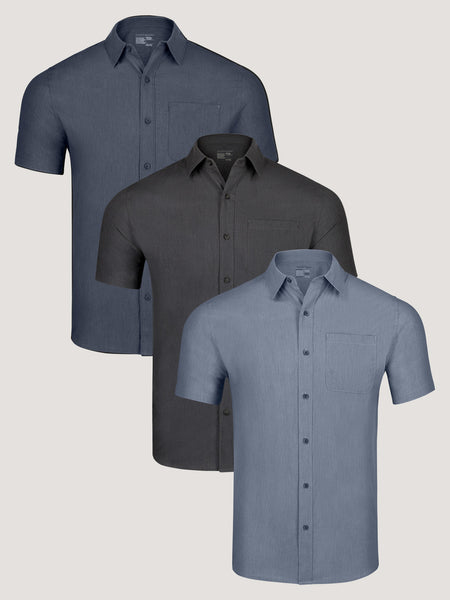 Short Sleeve Button Up Staples 3-Pack