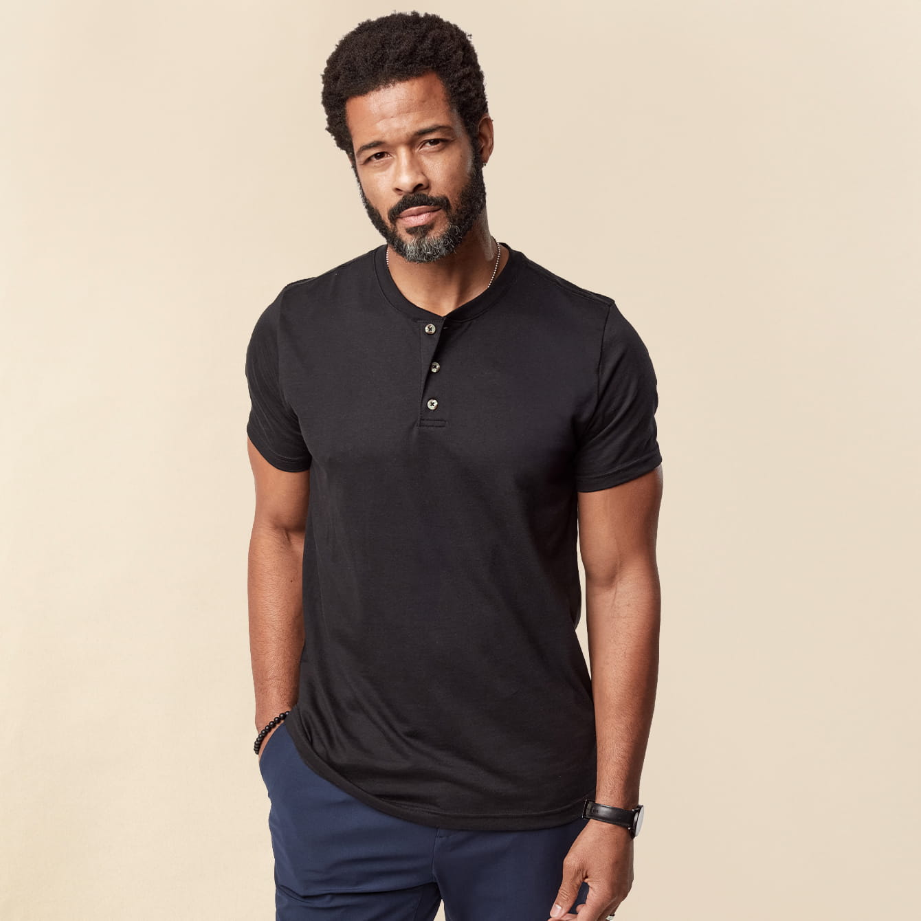 Black Short Sleeve Henley For Men | Fresh Clean Tees – Fresh Clean
