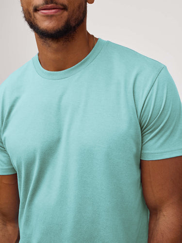 add a bold color to your tee rotation # StratuSoft Sky Blue Crew Neck for Men